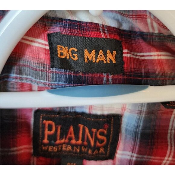 2x VTG Ely Plains BIG MAN Plaid Pearl Snap Short Sleeve Western Shirt Size 2X - Picture 3 of 16